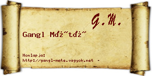 Gangl Máté névjegykártya